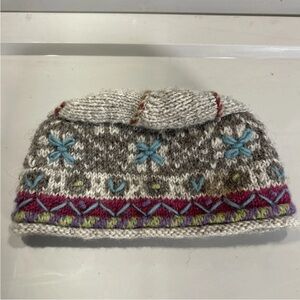 Lost Horizons Women’s Knit Winter Wool Hat Beanie Multicolored Handmade OSFM